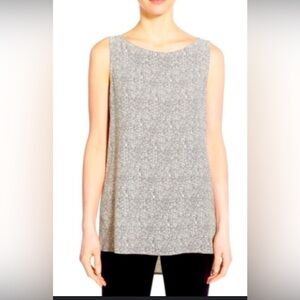 Eileen Fisher Geometric Tank Top High Low Tencel/Rayon blend , size SP
